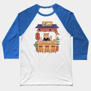 Neko Ramen House Front Print Baseball T-Shirt